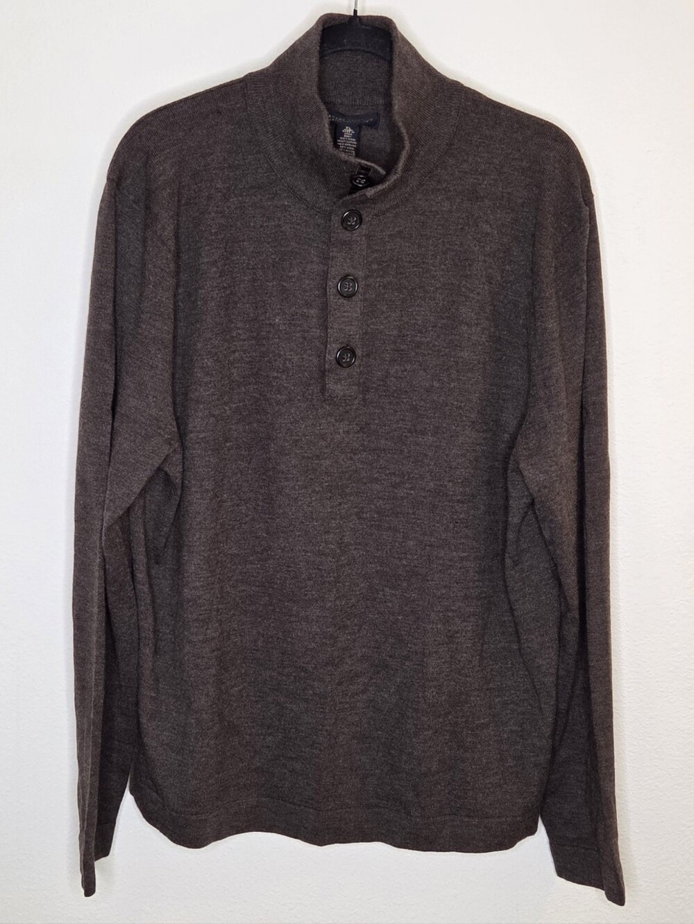Banana Republic Extra Fine Merino Mock Neck Sweater in Brown